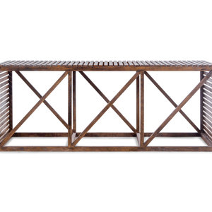 A Contemporary Oak Slat Console