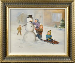 A contemporary oil on canvas,