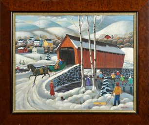 A contemporary oil on canvas,