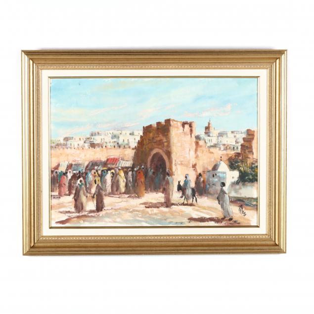A CONTEMPORARY PAINTING OF A MARKET