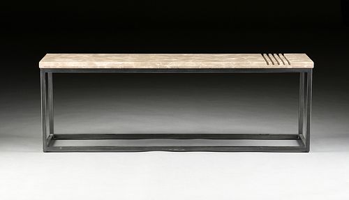 A CONTEMPORARY POLISHED CAST MARBLE