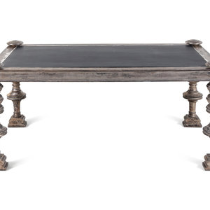 A Contemporary Silvered Wood Low