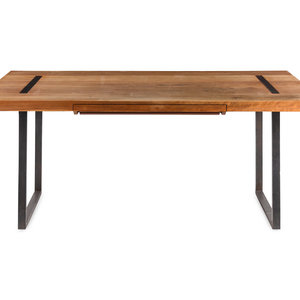 A Contemporary Steel and Walnut