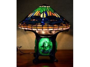 A contemporary Tiffany style leaded