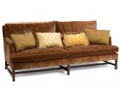 A CONTEMPORARY VELVET SOFAA co