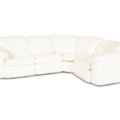 A Contemporary White Leather S