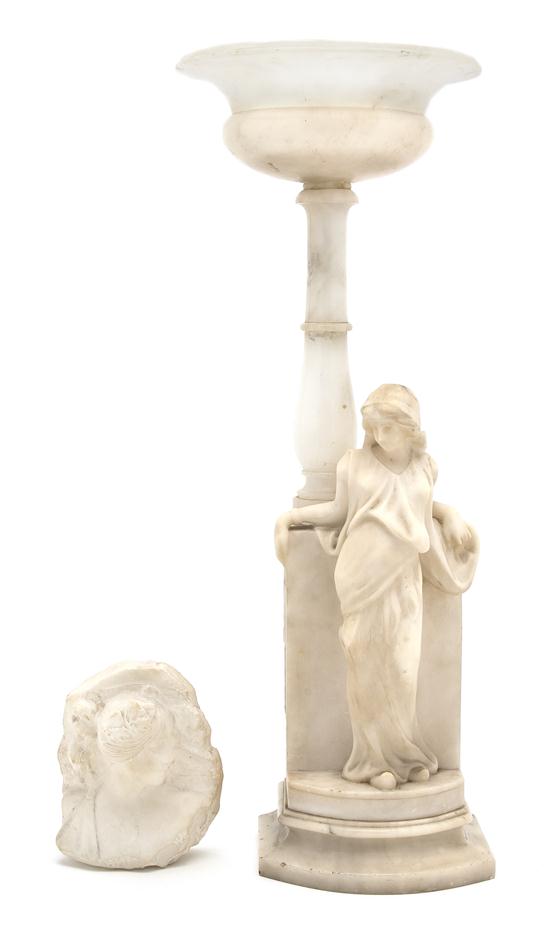 A Continental Alabaster Figural