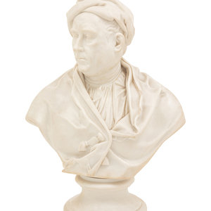 A Continental Bisque Porcelain Bust