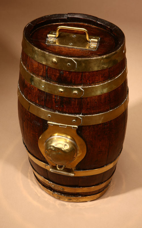 A Continental brass-banded oak