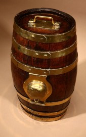 A Continental brass-banded oak