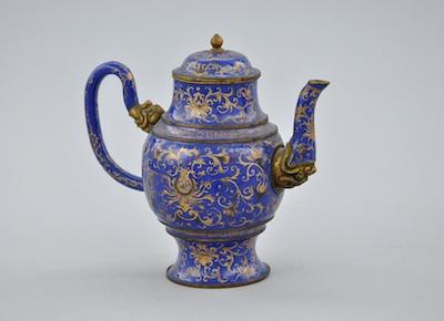 A Continental Brass Enameled