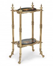 A CONTINENTAL BRASS, ONYX, AND