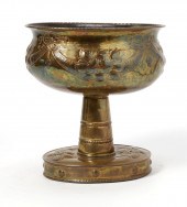 A CONTINENTAL BRASS PEDESTAL W