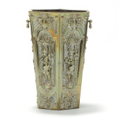 A CONTINENTAL BRASS REPOUSSE U