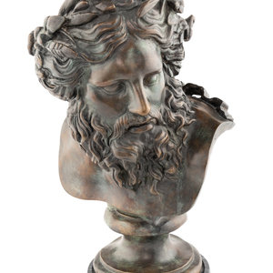 A Continental Bronze Bust  20th