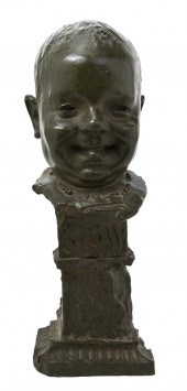 A Continental Bronze Bust Bion