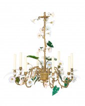 A CONTINENTAL BRONZE FLORAL BA