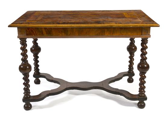 A Continental Burlwood Center Table