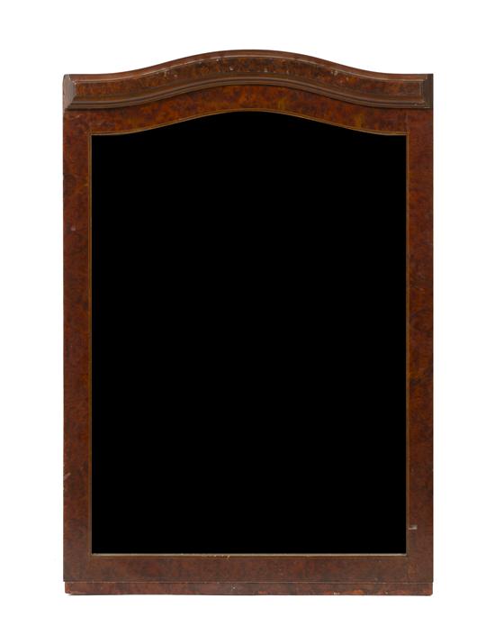 A Continental Burlwood Mirror the