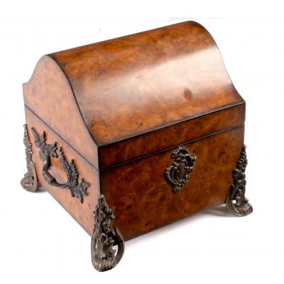 A Continental burr oak box, with