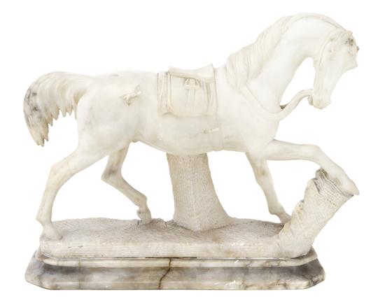 A Continental Carved Alabaster