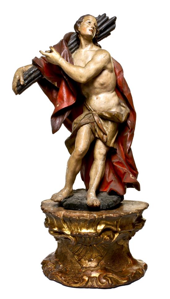 A Continental Carved and Polychrome