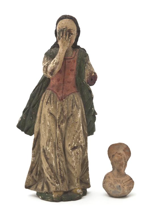 A Continental Carved and Polychrome