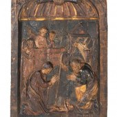 A Continental Carved and Polyc