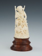 A Continental Carved Ivory Hun