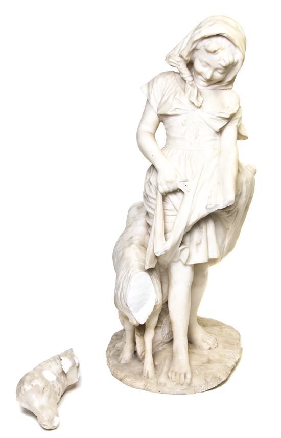 A Continental Carved Marble Figural