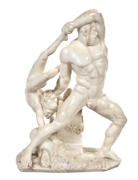 A Continental Carved Marble Figural