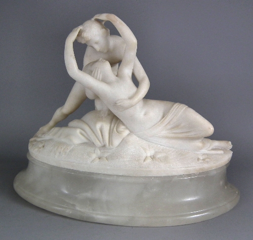 A Continental carved marble group