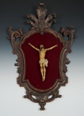 A Continental Carved Wood Cruc