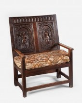A CONTINENTAL CARVED WOOD HALL