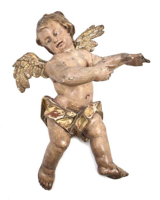 A Continental Carved Wood Painted