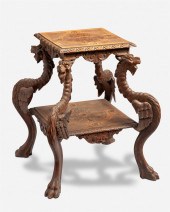 A CONTINENTAL CARVED WOOD SIDE