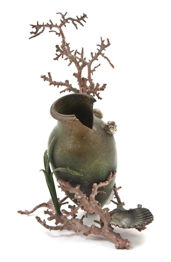 A Continental Cast Metal Vase
