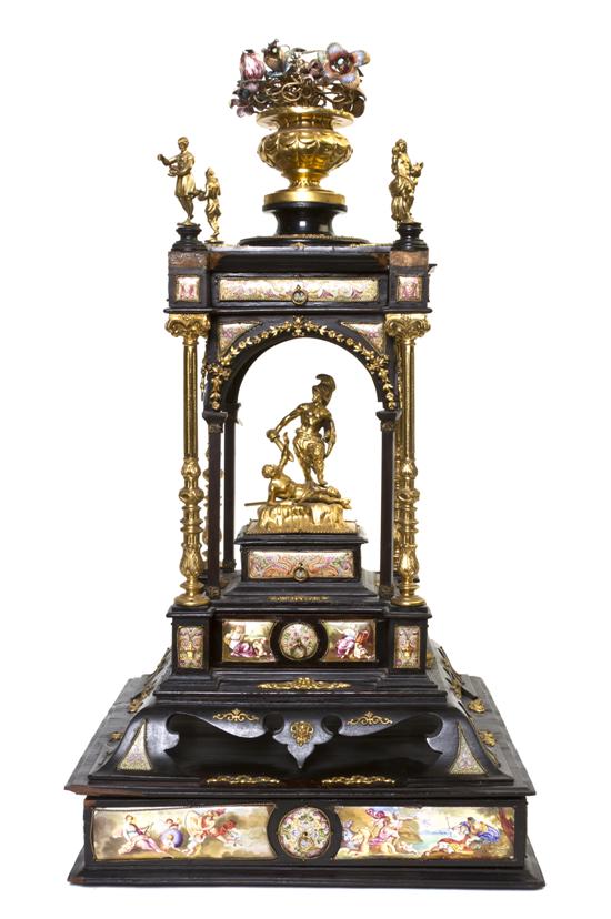 *A Continental Ebonized Enameled