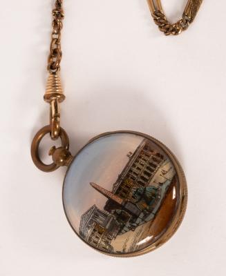 A Continental enamel pocket watch