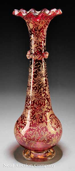 A Continental Enameled Cranberry