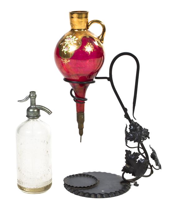 A Continental Enameled Glass and