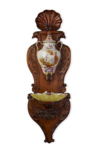 A CONTINENTAL FAIENCE LAVABO ON