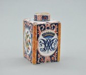 A Continental Faience Tea Cani