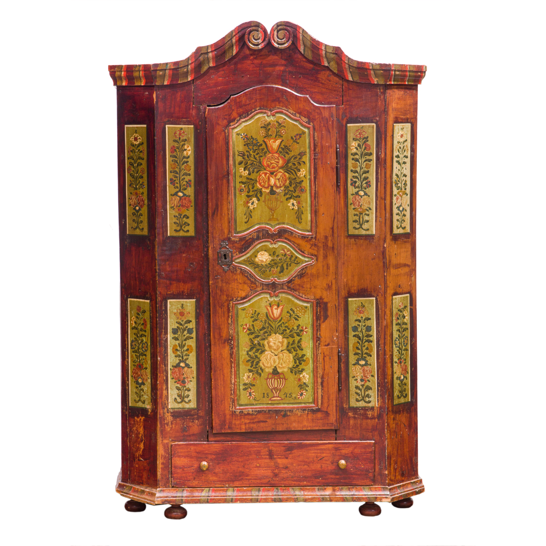 A CONTINENTAL FOLK ART PAINTED