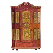 A CONTINENTAL FOLK ART PAINTED