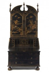 A Continental Gilt and Lacquer