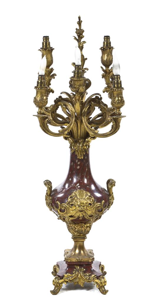 A Continental Gilt Bronze and Rouge