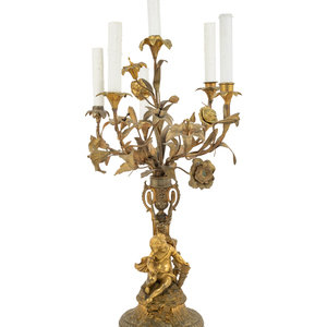 A Continental Gilt Bronze, Marble