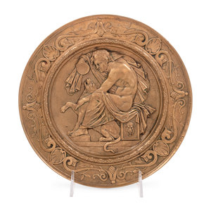 A Continental Gilt Bronze Plate