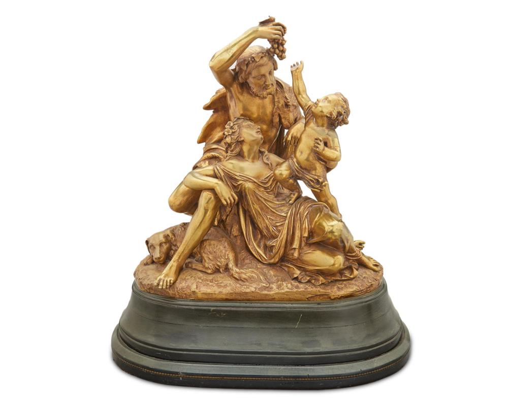 A CONTINENTAL GILT-BRONZE SCULPTURE